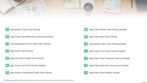 Table Of Contents For Agile Project Team Delegation IT Mockup PDF