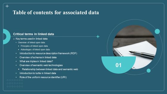 Table Of Contents For Associated Data Web Sample PDF