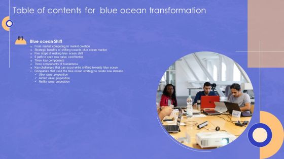 Table Of Contents For Blue Ocean Transformation Themes PDF