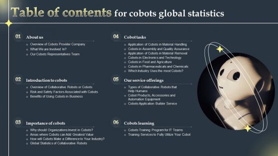 Table Of Contents For Cobots Global Statistics Professional PDF