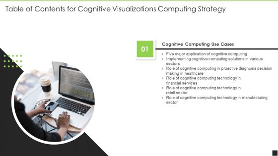 Table Of Contents For Cognitive Visualizations Computing Strategy Slide Information PDF