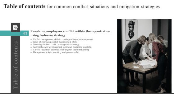 Table Of Contents For Common Conflict Situations And Mitigation Strategiess Rules PDF