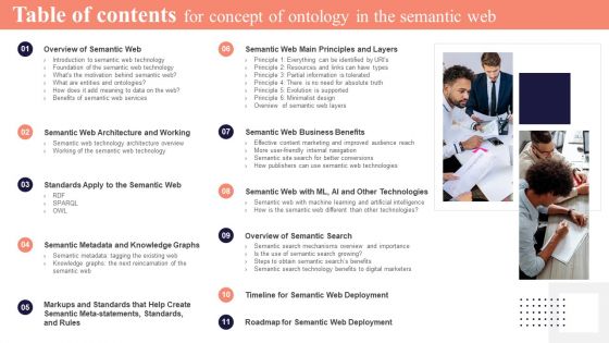 Table Of Contents For Concept Of Ontology In The Semantic Web Background PDF