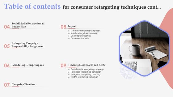 Table Of Contents For Consumer Retargeting Techniques Summary PDF Slide02