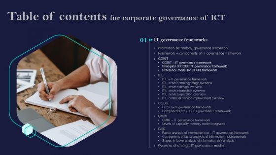 Table Of Contents For Corporate Governance Of ICT Analysis Inspiration PDF