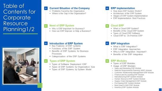 Table Of Contents For Corporate Resource Planning Rules Microsoft PDF