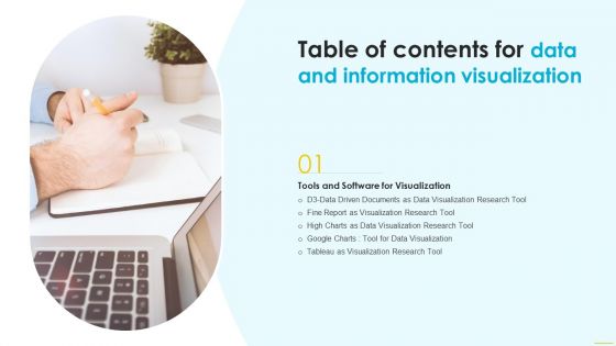 Table Of Contents For Data And Information Visualization Tool Structure PDF
