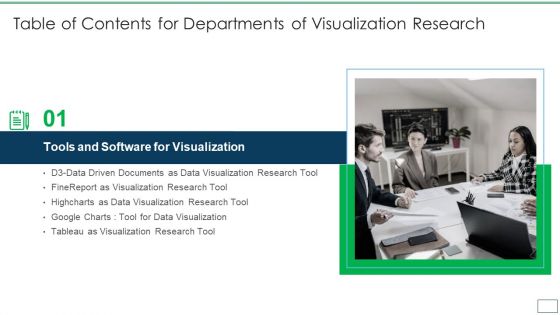 Table Of Contents For Departments Of Visualization Research Information PDF