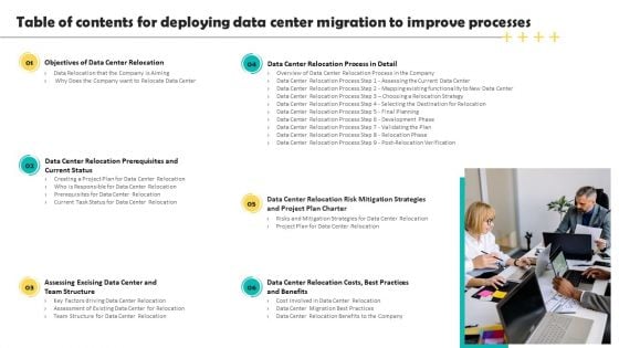 Table Of Contents For Deploying Data Center Migration To Improve Processes Graphics PDF