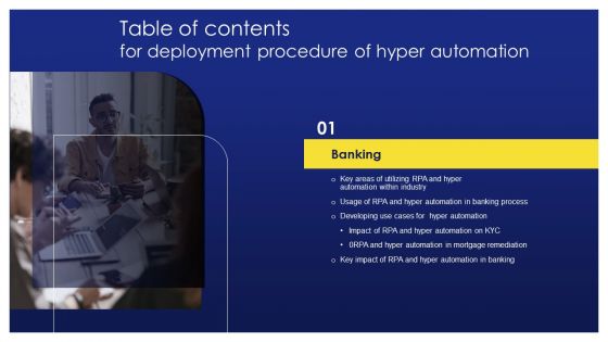 Table Of Contents For Deployment Procedure Of Hyper Automation Key Structure PDF