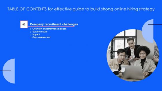 Table Of Contents For Effective Guide To Build Strong Online Hiring Strategy Rules PDF