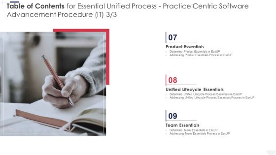 Table Of Contents For Essential Unified Process Practice Centric Software Advancement Procedure IT Tips Download PDF