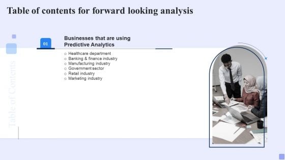 Table Of Contents For Forward Looking Analysis Rules Graphics PDF