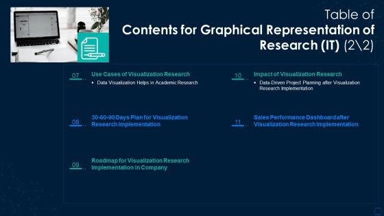 Table Of Contents For Graphical Representation Of Research IT Data Elements PDF