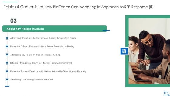 Table Of Contents For How Bid Teams Can Adopt Agile Approach To Rfp Response IT Ideas PDF