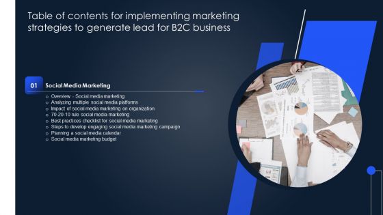 Table Of Contents For Implementing Marketing Strategies To Generate Lead For B2C Sample PDF Table Of Contents For Implementing Marketing Strategies To Generate Lead For B2C Sample PDF