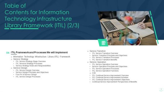 Table Of Contents For Information Technology Infrastructure Library Framework ITIL Service Sample PDF