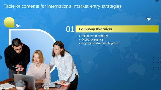 Table Of Contents For International Market Entry Strategies Global Ideas PDF