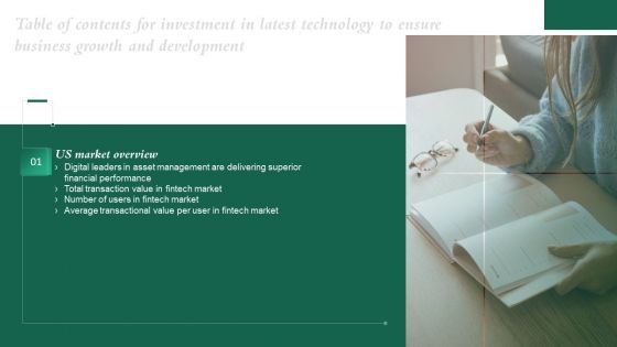Table Of Contents For Investment In Latest Technology To Ensure Business Growth And Development Rules Infographics PDF