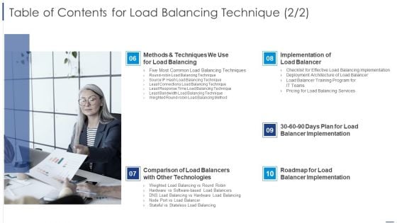 Table Of Contents For Load Balancing Technique Structure PDF