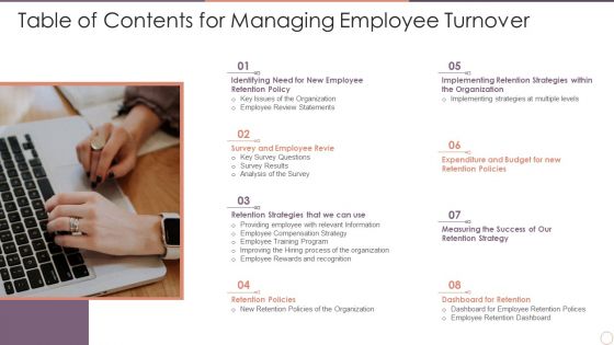 Table Of Contents For Managing Employee Turnover Summary PDF