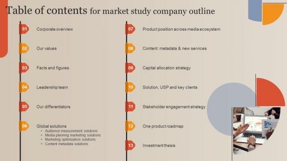 Table Of Contents For Market Study Company Outline Guidelines PDF Table Of Contents For Market Study Company Outline Guidelines PDF