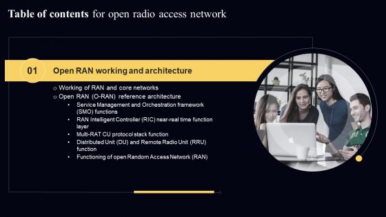 Table Of Contents For Open Radio Access Network Layer Mockup PDF