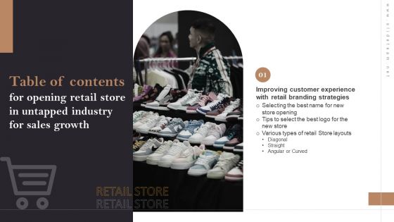 Table Of Contents For Opening Retail Store In Untapped Industry For Sales Growth Slide Structure PDF Table Of Contents For Opening Retail Store In Untapped Industry For Sales Growth Slide Structure PDF
