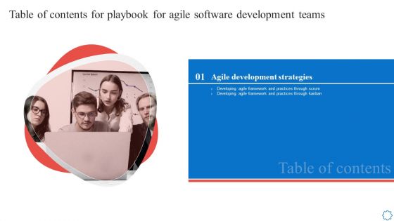 Table Of Contents For Playbook For Agile Software Development Teams Scrum Professional PDF