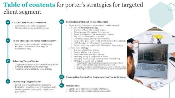 Table Of Contents For Porters Strategies For Targeted Client Segment Topics PDF Table Of Contents For Porters Strategies For Targeted Client Segment Topics PDF