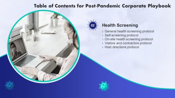 Table Of Contents For Post Pandemic Corporate Playbook Protocol Elements PDF Table Of Contents For Post Pandemic Corporate Playbook Protocol Elements PDF