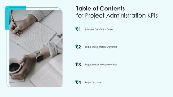 Table Of Contents For Project Administration Kpls Information PDF