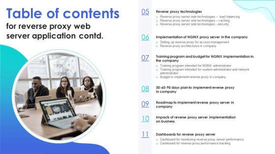 Table Of Contents For Reverse Proxy Web Server Application Diagrams PDF Slide02