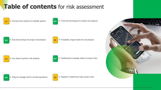 Table Of Contents For Risk Assessment Professional PDF