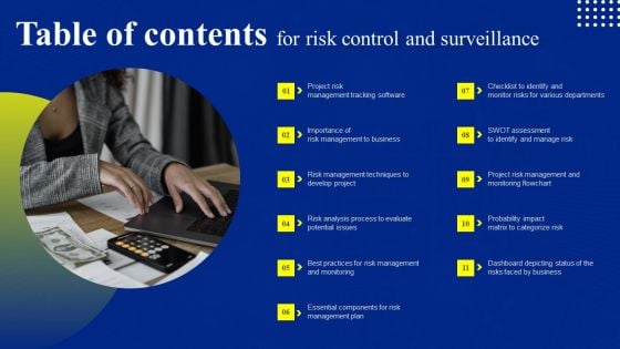 Table Of Contents For Risk Control And Surveillance Themes PDF