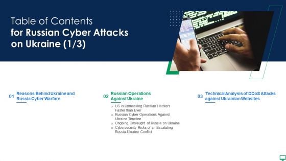 Table Of Contents For Russian Cyber Attacks On Ukraine Elements PDF