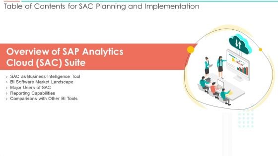 Table Of Contents For SAC Planning And Implementation Ppt PowerPoint Presentation File Graphics PDF