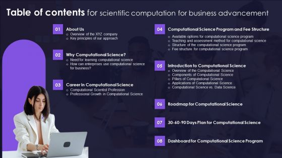 Table Of Contents For Scientific Computation For Business Advancement Download PDF