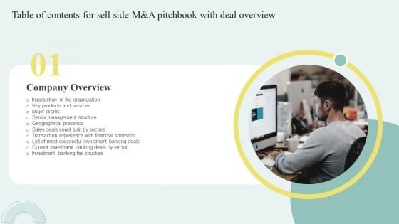 Table Of Contents For Sell Side M And A Pitchbook With Deal Overview Key Microsoft PDF