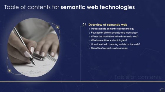 Table Of Contents For Semantic Web Technologies Topics PDF