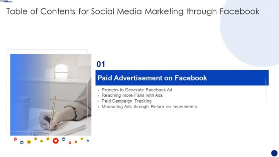 Table Of Contents For Social Media Marketing Through Facebook Paid Rules PDF