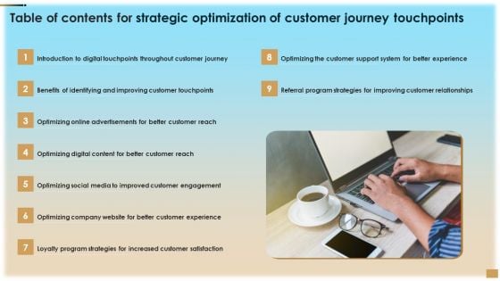 Table Of Contents For Strategic Optimization Of Customer Journey Touchpoints Microsoft PDF