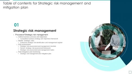 Table Of Contents For Strategic Risk Management And Mitigation Plan Process Download PDF