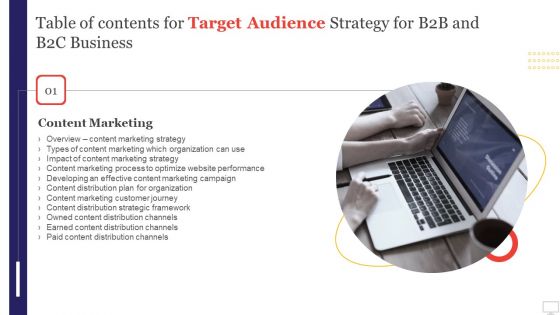 Table Of Contents For Target Audience Strategy For B2B And B2C Business Slide Diagrams PDF Table Of Contents For Target Audience Strategy For B2B And B2C Business Slide Diagrams PDF