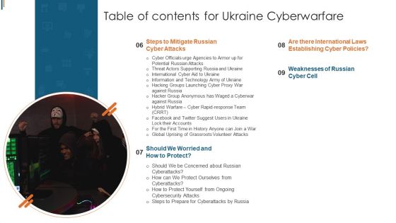 Table Of Contents For Ukraine Cyberwarfare Demonstration Pdf