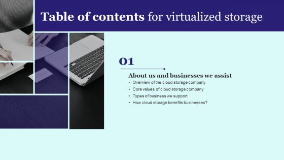 Table Of Contents For Virtualized Storage Core Ppt PowerPoint Presentation File Layouts PDF Table Of Contents For Virtualized Storage Core Ppt PowerPoint Presentation File Layouts PDF