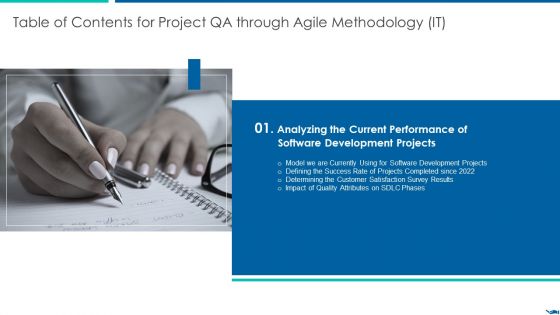 Table Of Contents Forproject QA Through Agile Methodology IT Tips Information PDF