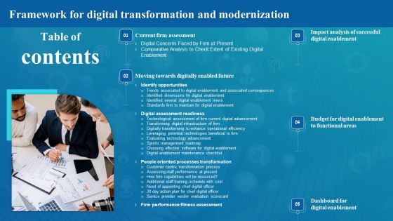 Table Of Contents Framework For Digital Transformation And Modernization Microsoft PDF