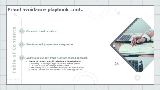 Table Of Contents Fraud Avoidance Playbook Download PDF