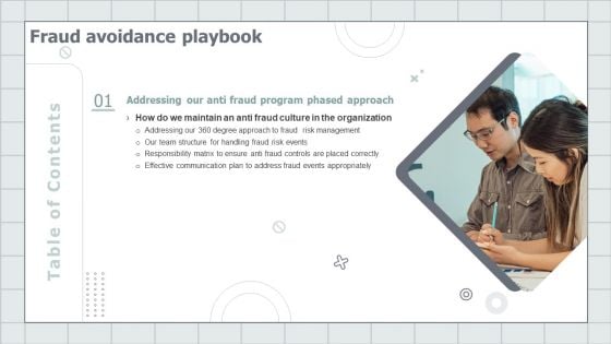 Table Of Contents Fraud Avoidance Playbook Risk Diagrams PDF Table Of Contents Fraud Avoidance Playbook Risk Diagrams PDF